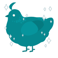 Hearts-Teal-er, a teal chicken with a neck-speckle pattern