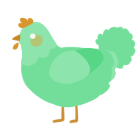 A spring chicken with a head pattern