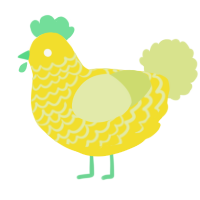 woah, a yellow and lemon chicken with a lace pattern