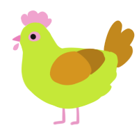 (unnamed), a lime and ochre chicken