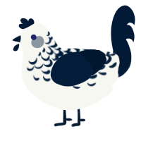 Tumblr Lace, a white and tumblr chicken with a half-lace pattern