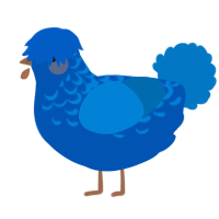 Polluted water, a ultramarine and sapphire chicken with a half-lace pattern