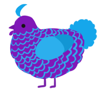 Retro Paper Cup, a violet and sky chicken with a lace pattern