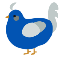 A ultramarine and silver chicken