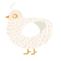 Xor, a cream and white chicken with a lace pattern