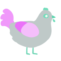 A silver and lavender chicken