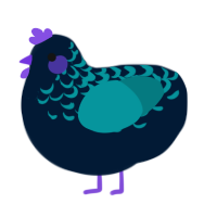 Angler, a tumblr and teal chicken with a half-lace pattern