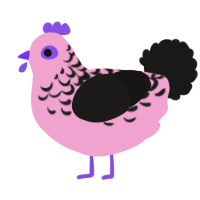 star platinum, a pink and sable chicken with a half-lace pattern
