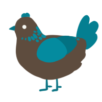 A bark and sea chicken with a neck-speckle pattern