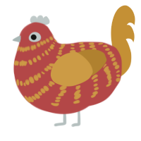 (unnamed), a red and gold chicken with a bar pattern
