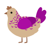 A beige and plum chicken with a half-lace pattern