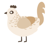Brown Sugar Cream, a cream and beige chicken with a half-lace pattern