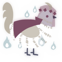 Turnip, a lilac and gold chicken with a bar pattern