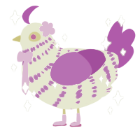 Pink lemonade, a lemon and amethyst chicken with a bar pattern