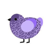 Achondroplasiaphobia, a overcast and lilac chicken with a double-lace pattern