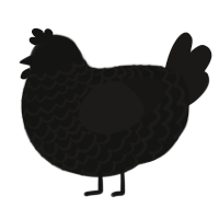 (unnamed), a black and sable chicken with a lace pattern