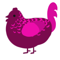 A wine and fuchsia chicken with a half-lace pattern