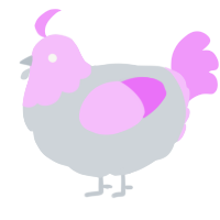 (unnamed), a mist and lavender chicken with a head pattern