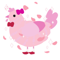 Madoka, a rose and pink chicken with a bar pattern