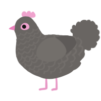 A grey chicken with a lace pattern