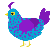 (unnamed), a cerulean and violet chicken with a speckle pattern