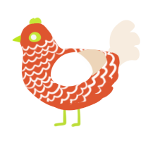 nashville hot, a vermilion and cream chicken with a lace pattern