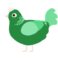 Cucumber, a viridian and spring chicken with a neck-band pattern