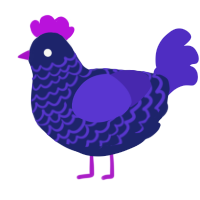 pretty, a navy and indigo chicken with a lace pattern