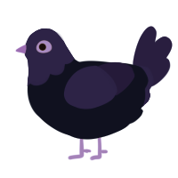 Syren, a tumblr and navy chicken with a head pattern