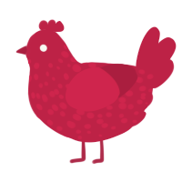 xxx crim, a crimson chicken with a speckle pattern