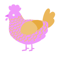 A lavender and honey chicken with a lace pattern