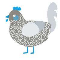 Bonemeal, a ash and mist chicken with a double-lace pattern