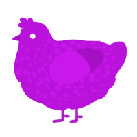 AMETHYST, a amethyst chicken with a speckle pattern