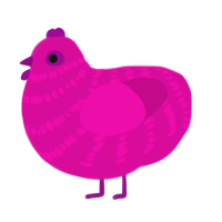1 mod xxx, a fuchsia chicken with a bar pattern