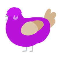 A amethyst and beige chicken