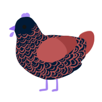 Lanterneye, a tumblr and red chicken with a double-lace pattern