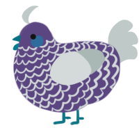 Frostbite, a overcast and silver chicken with a lace pattern