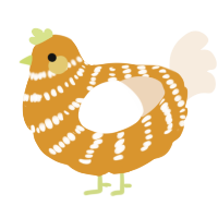 (unnamed), a orange and cream chicken with a bar pattern