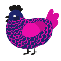 (unnamed), a navy and fuchsia chicken with a lace pattern