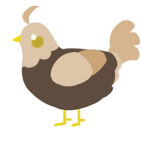 (unnamed), a bark and beige chicken with a head pattern