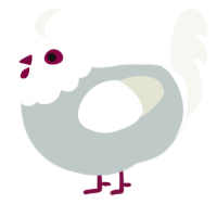 (unnamed), a silver and white chicken with a head pattern