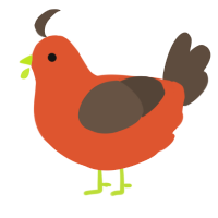 (unnamed), a vermilion and bark chicken