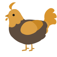 (unnamed), a bark and orange chicken with a head pattern