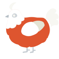 (unnamed), a vermilion and white chicken with a head pattern