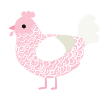 Showstopping, a rose and white chicken with a double-lace pattern