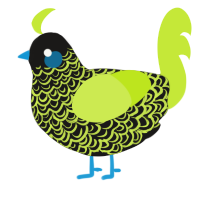 Loophole, a sable and lime chicken with a double-lace pattern