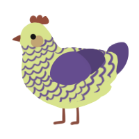(unnamed), a lemon and overcast chicken with a lace pattern