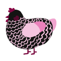 (unnamed), a black and pink chicken with a lace pattern