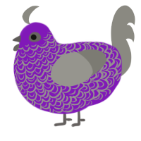ridgeon, a violet and ash chicken with a double-lace pattern
