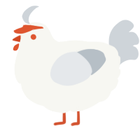 Traffic Cone, a white and mist chicken
